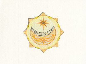 "The Celestials" all together: Sun, Moon, and Stars. Design by Meredith Eliassen, 2015.