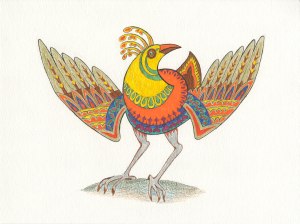 Mr. Wappo is a kickin' chicken with attitude. Design by Meredith Eliassen, 2015.