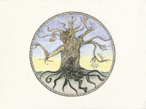 "Rackham-esque Tree," design by Meredith Eliassen, 2015.