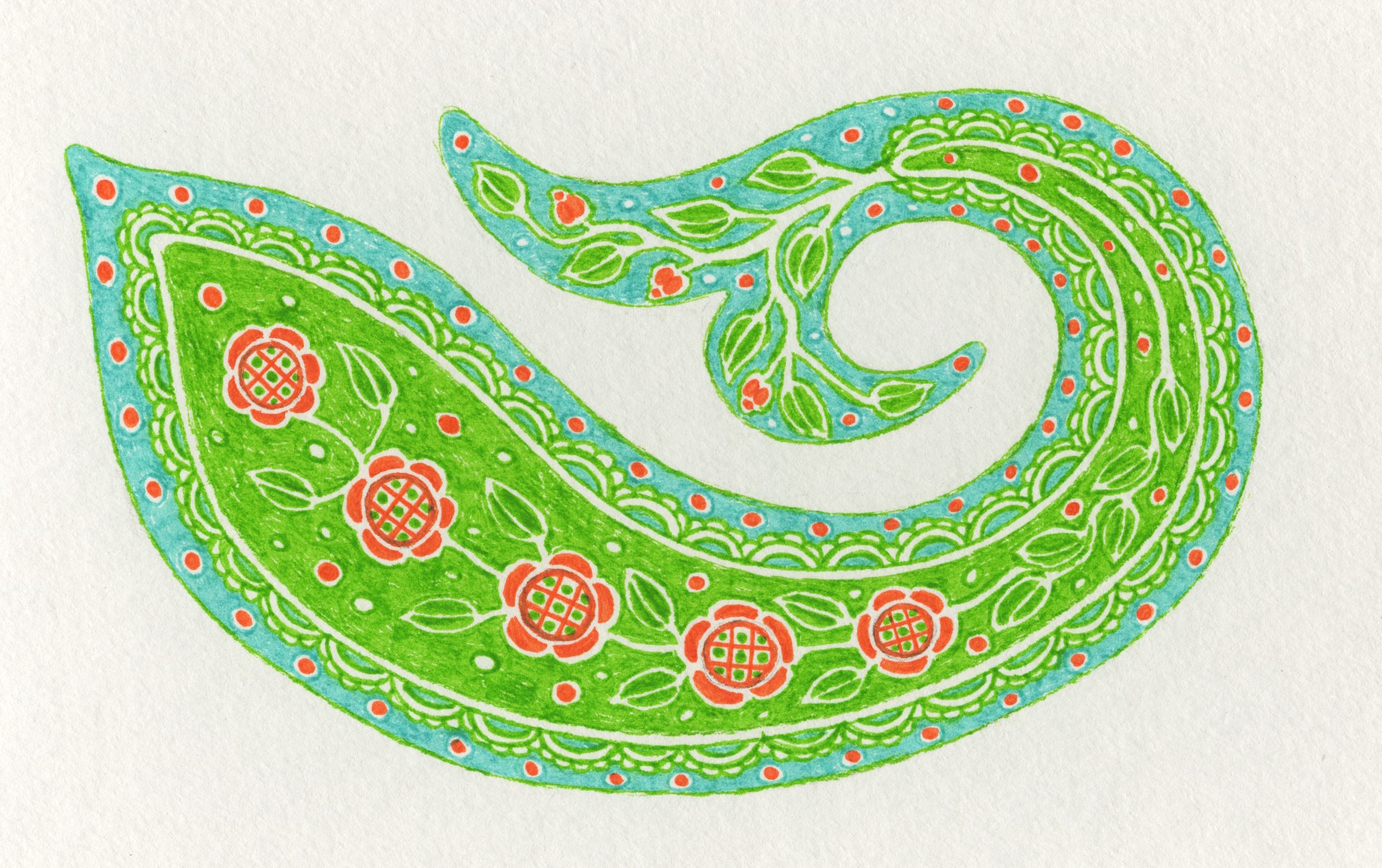 green paisley